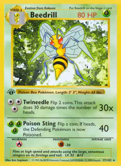 Beedrill 17/102 Rare card from Base Set