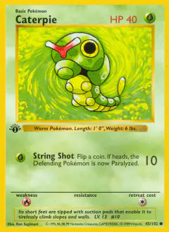 Caterpie 45/102 Common card from Base Set