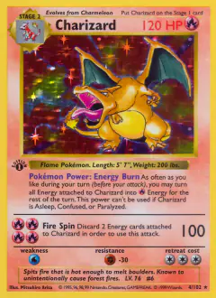 Charizard 4/102 Rare Holo card from Base Set