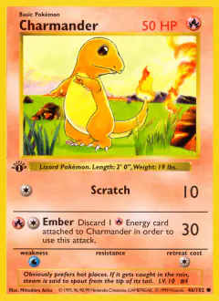 Charmander 46/102 Common card from Base Set