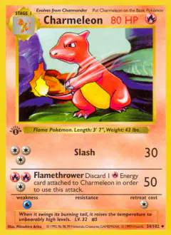 Charmeleon 24/102 Uncommon card from Base Set