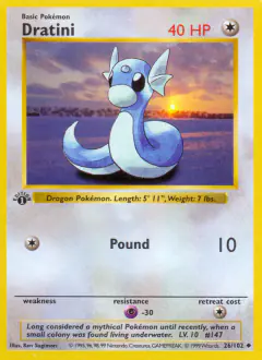 Dratini 26/102 Uncommon card from Base Set