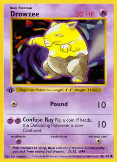 Drowzee 49/102 Common card from Base Set
