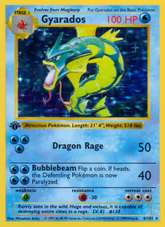 Gyarados 6/102 Rare Holo card from Base Set