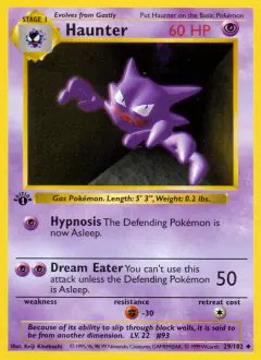 Haunter 29/102 Uncommon card from Base Set
