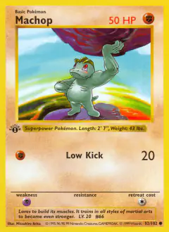 Machop 52/102 Common card from Base Set