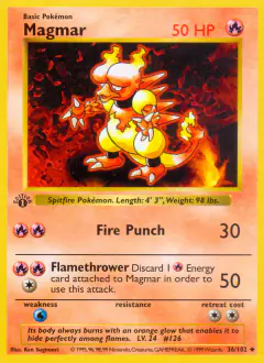 Magmar 36/102 Uncommon card from Base Set