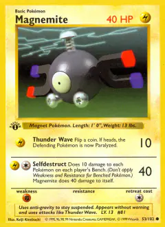 Magnemite 53/102 Common card from Base Set