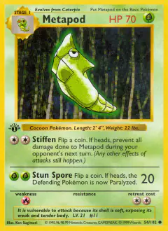 Metapod 54/102 Common card from Base Set