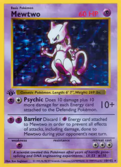 Mewtwo 10/102 Rare Holo card from Base Set