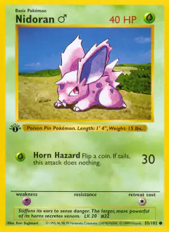Nidoran ♂ 55/102 Common card from Base Set