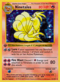 Ninetales 12/102 Rare Holo card from Base Set