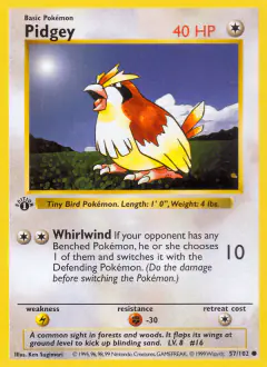 Pidgey 57/102 Common card from Base Set