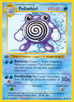 Poliwhirl 38/102 Uncommon card from Base Set