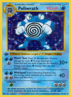 Poliwrath 13/102 Rare Holo card from Base Set