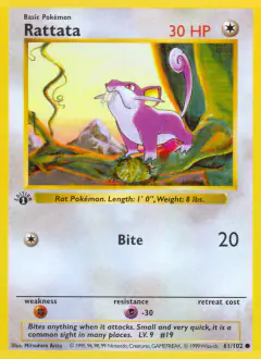 Rattata 61/102 Common card from Base Set