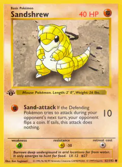 Sandshrew 62/102 Common card from Base Set
