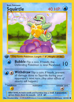 Squirtle 63/102 Common card from Base Set