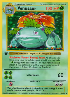 Venusaur 15/102 Rare Holo card from Base Set