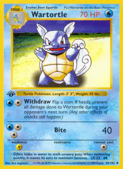 Wartortle 42/102 Uncommon card from Base Set