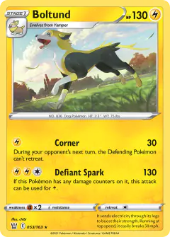 Boltund 053/163 Rare card from Battle Styles