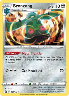 Bronzong 102/163 Rare Holo card from Battle Styles