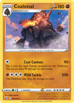 Coalossal 080/163 Rare Holo card from Battle Styles