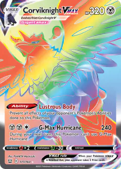 Corviknight VMAX 171/163 Rare Rainbow card from Battle Styles