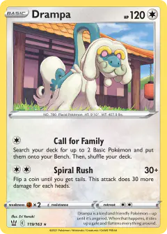 Drampa 119/163 Rare card from Battle Styles