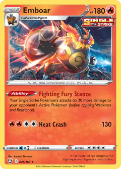 Emboar 025/163 Rare Holo card from Battle Styles