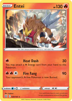 Entei 020/163 Rare Holo card from Battle Styles