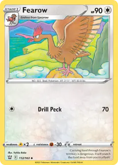 Fearow 112/163 Uncommon card from Battle Styles
