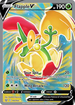 Flapple V 143/163 Rare Ultra card from Battle Styles