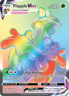 Flapple VMAX 164/163 Rare Rainbow card from Battle Styles