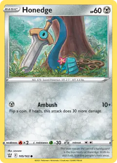 Honedge 105/163 Common card from Battle Styles