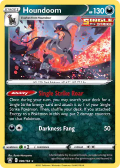 Houndoom 096/163 Rare Holo card from Battle Styles