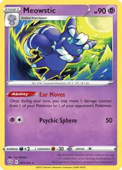 Meowstic 061/163 Rare Holo card from Battle Styles