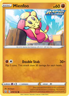 Mienfoo 076/163 Common card from Battle Styles