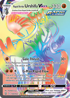 Rapid Strike Urshifu VMAX 169/163 Rare Rainbow card from Battle Styles