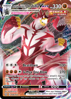 Single Strike Urshifu VMAX 086/163 Rare Holo VMAX card from Battle Styles