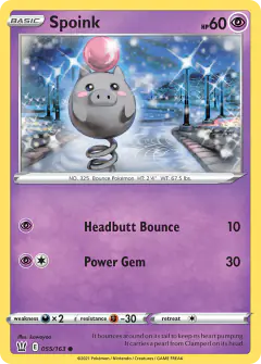 Spoink 055/163 Common card from Battle Styles