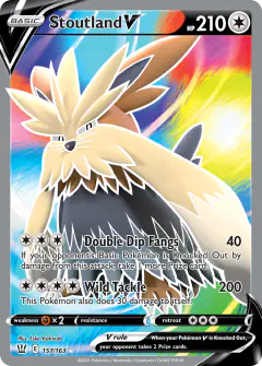 Stoutland V 157/163 Rare Ultra card from Battle Styles