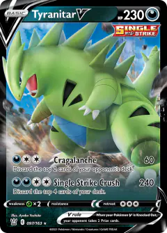 Tyranitar V 097/163 Rare Holo V card from Battle Styles