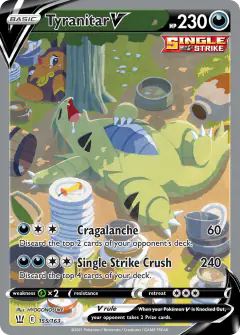 Tyranitar V 155/163 Rare Ultra card from Battle Styles