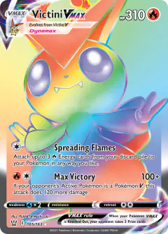 Victini VMAX 165/163 Rare Rainbow card from Battle Styles