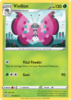 Vivillon 013/163 Rare card from Battle Styles