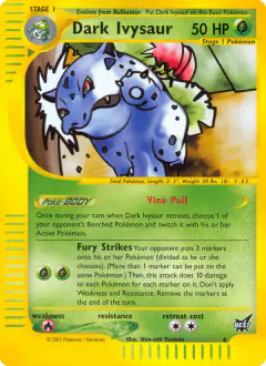Dark Ivysaur 6 Promo card from Best of Game