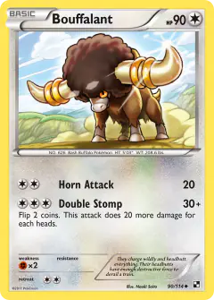 Bouffalant 90/114 Uncommon card from Black & White Base