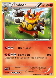 Emboar 19/114 Rare Holo card from Black & White Base