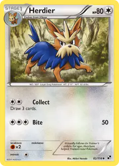 Herdier 82/114 Uncommon card from Black & White Base